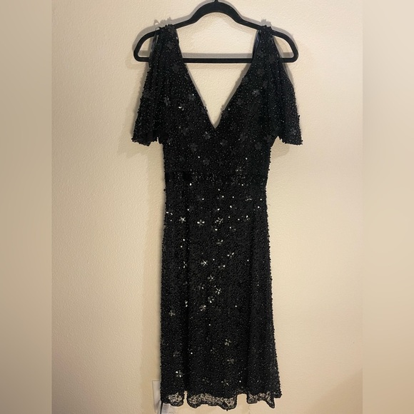 Mac Duggal 4988 Cold Shoulder Beaded Evening Dress - Picture 4 of 10